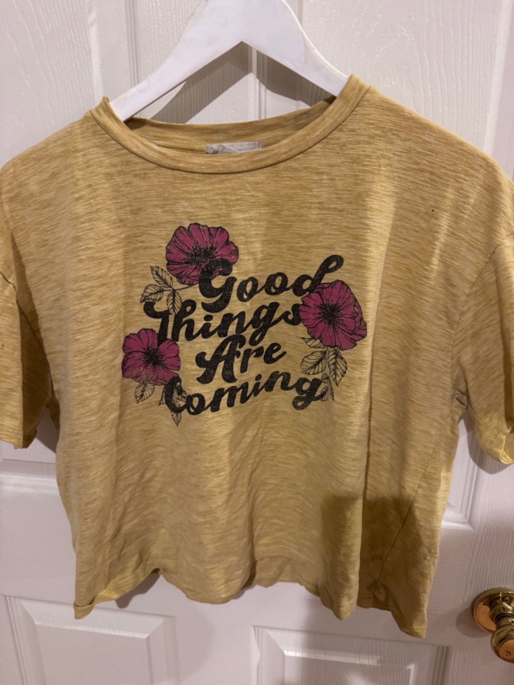 Good Things Are Coming Yellow Graphic Tee